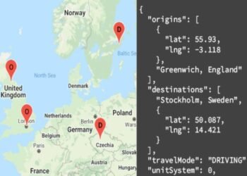 Distance and time with distance matrix api