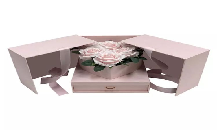 Pink LCD Video Gift Box with Pink Roses